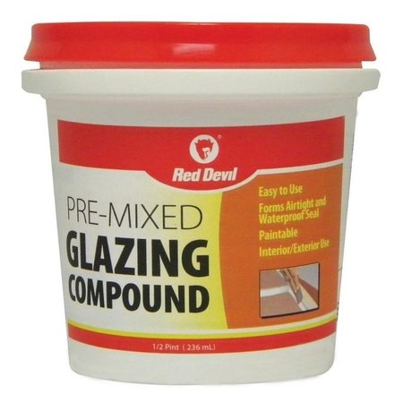 RED DEVIL 0 Glazing Compound, Solid, Mild, OffWhite, 05 pt Tub 662